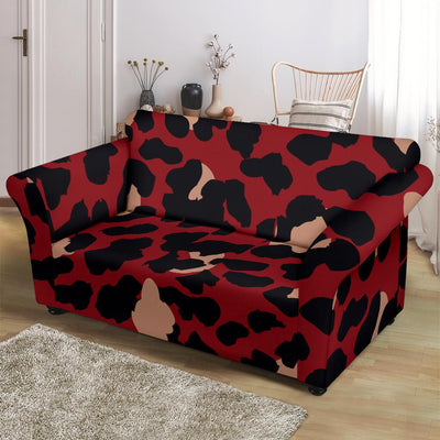 Cheetah Red Print Pattern Loveseat Slipcover-JTAMIGO.COM