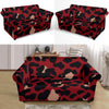 Cheetah Red Print Pattern Loveseat Slipcover-JTAMIGO.COM