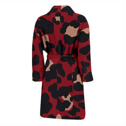 Cheetah Red Print Pattern Men Bath Robe-JTAMIGO.COM