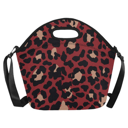 Cheetah Red Print Pattern Neoprene Lunch Bag (Model 1669)(Large)-JTAMIGO.COM