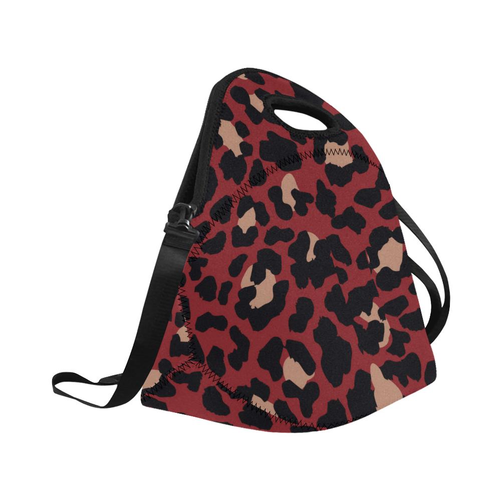 Cheetah Red Print Pattern Neoprene Lunch Bag (Model 1669)(Large)-JTAMIGO.COM