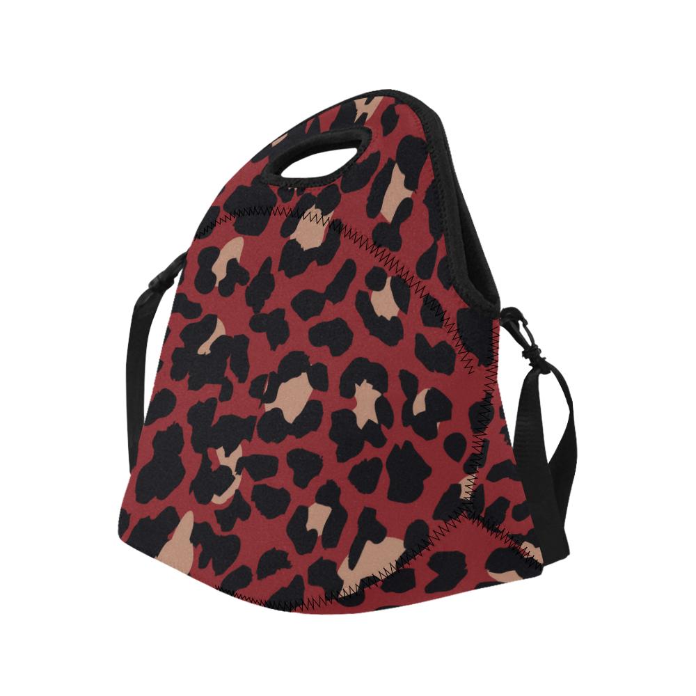 Cheetah Red Print Pattern Neoprene Lunch Bag (Model 1669)(Large)-JTAMIGO.COM