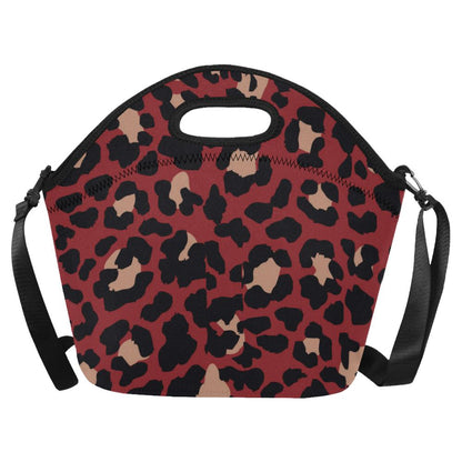 Cheetah Red Print Pattern Neoprene Lunch Bag (Model 1669)(Large)-JTAMIGO.COM