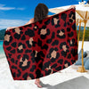 Cheetah Red Print Pattern Sarong Pareo Wrap