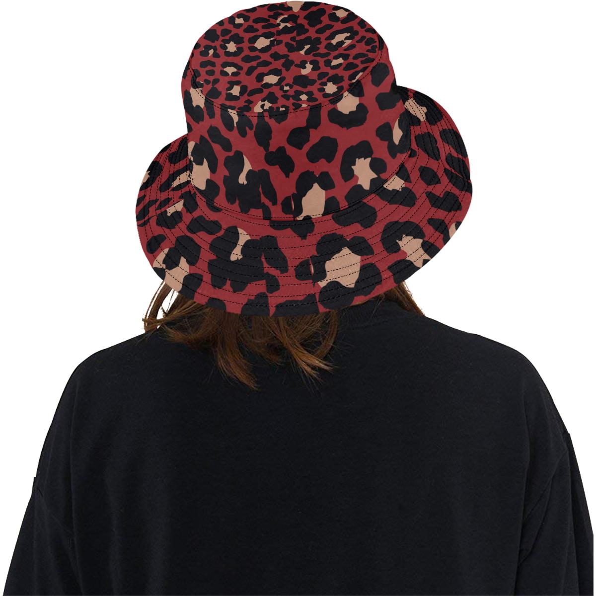 Cheetah Red Print Pattern Unisex Bucket Hat