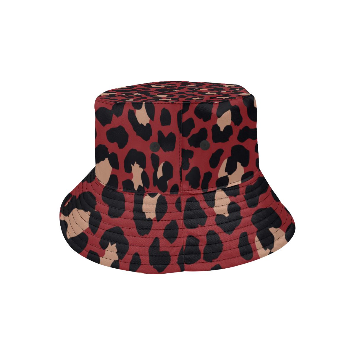 Cheetah Red Print Pattern Unisex Bucket Hat