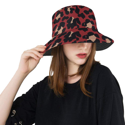 Cheetah Red Print Pattern Unisex Bucket Hat