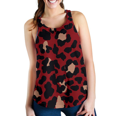 Cheetah Red Print Pattern Women Racerback Tank Top