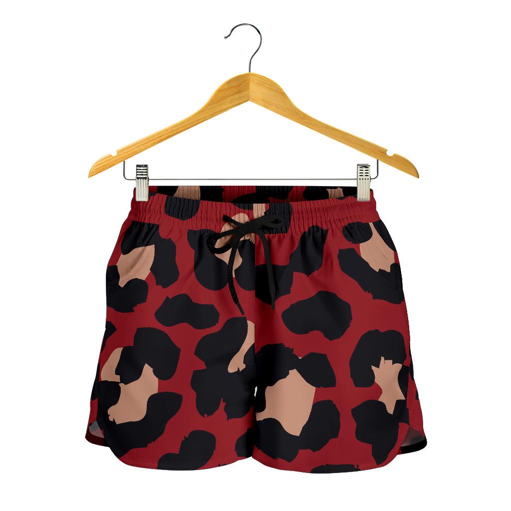 Cheetah Red Print Pattern Women Shorts-JTAMIGO.COM