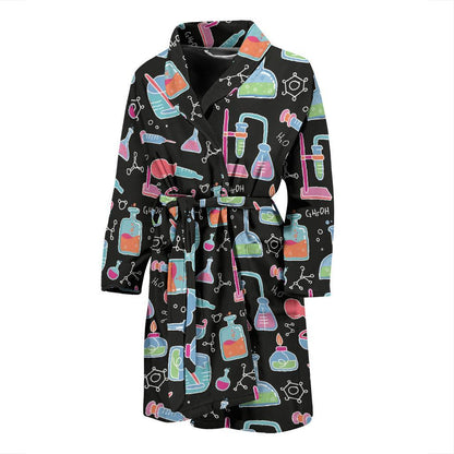 Chemical Pattern Print Design 06 Men Bathrobe-JORJUNE.COM