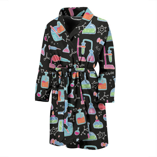 Chemical Pattern Print Design 06 Men Bathrobe-JORJUNE.COM