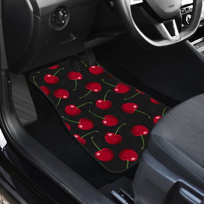 Cherry Black Background Car Floor Mats