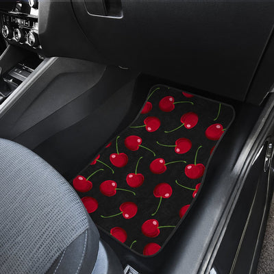 Cherry Black Background Car Floor Mats