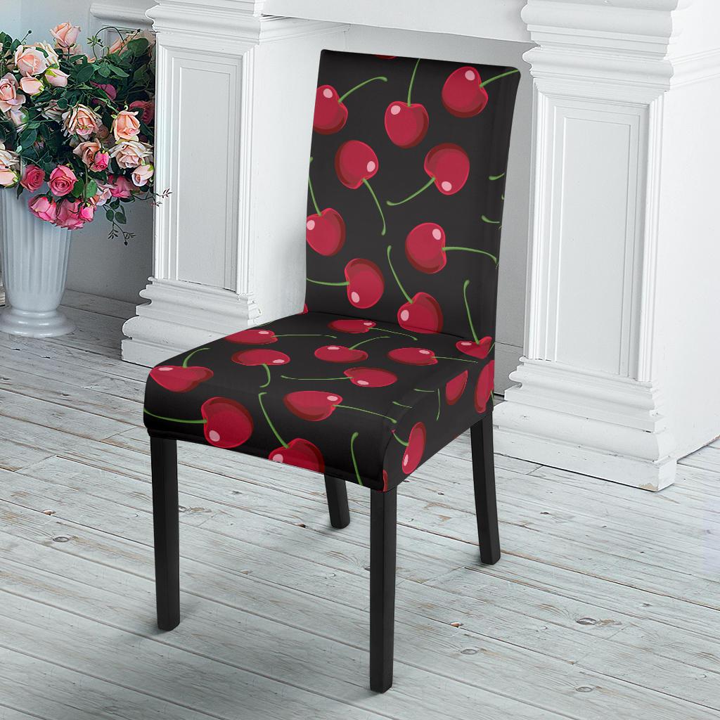 Cherry Black Background Dinning Chair Slipper-JTAMIGO.COM