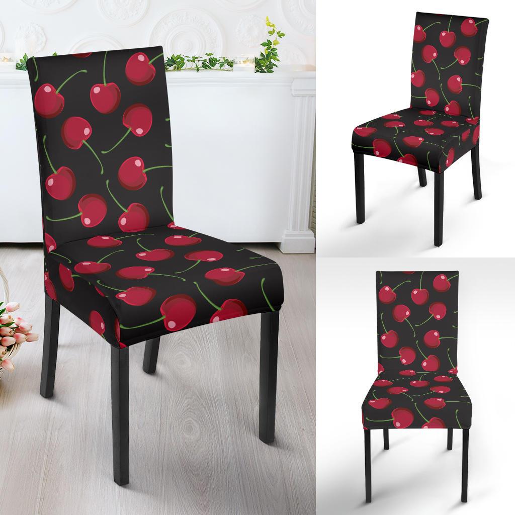 Cherry Black Background Dinning Chair Slipper-JTAMIGO.COM