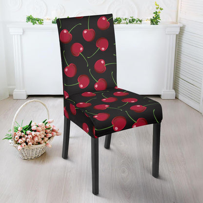 Cherry Black Background Dinning Chair Slipper-JTAMIGO.COM