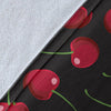 Cherry Black Background Fleece Blanket
