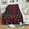 Cherry Black Background Fleece Blanket