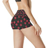 Cherry Black Background High Waisted Spandex Shorts-JTAMIGO.COM