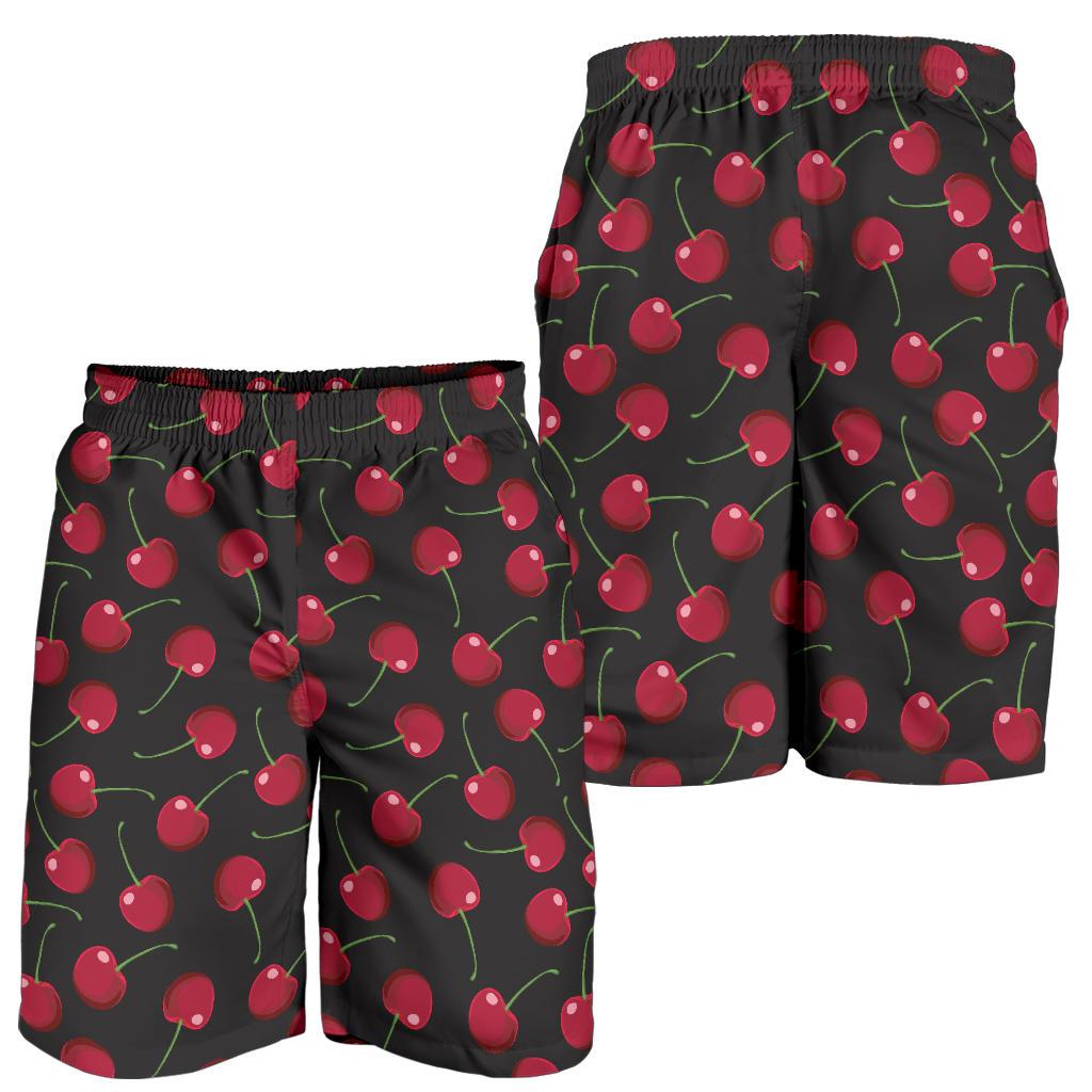 Cherry Black Background Mens Shorts-JTAMIGO.COM