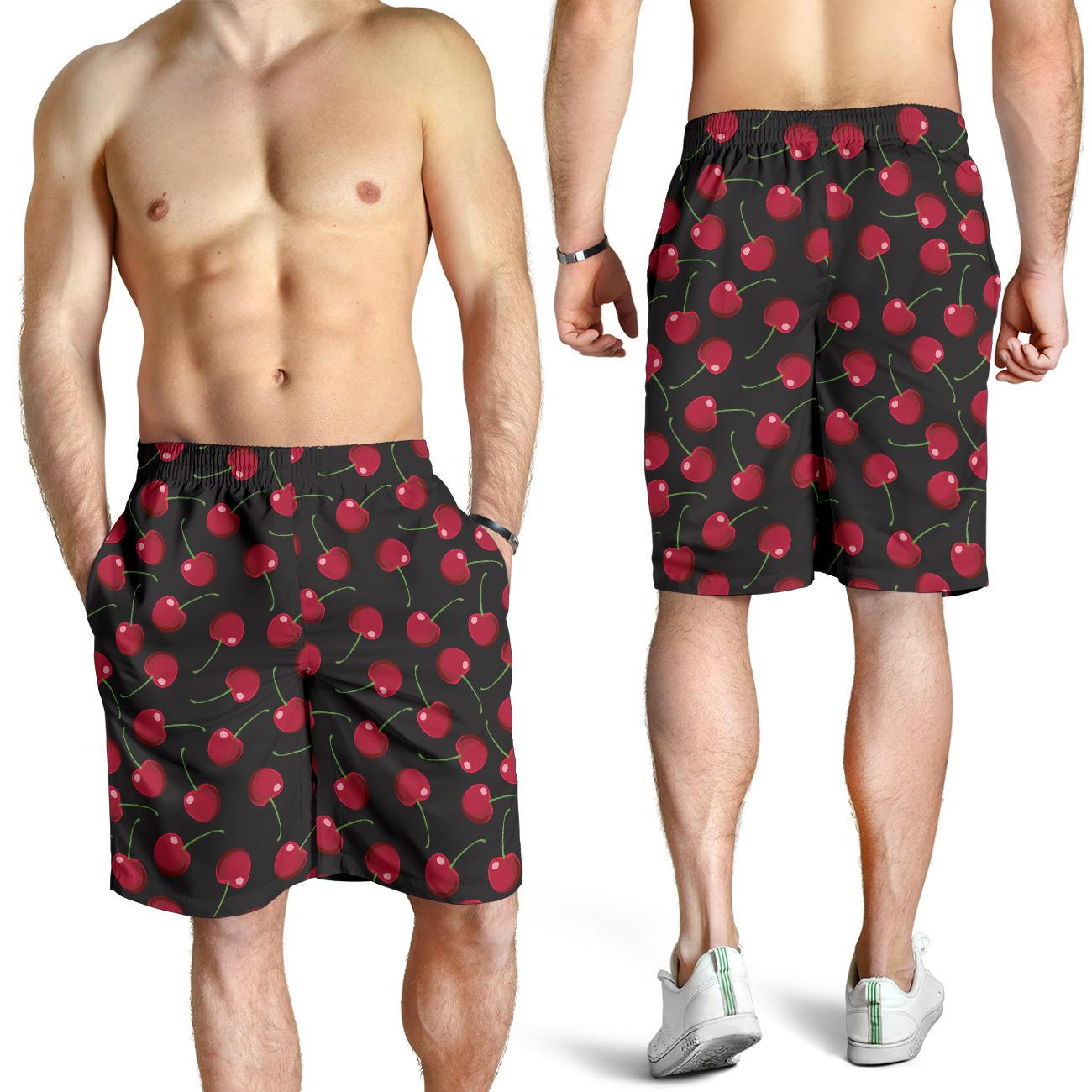 Cherry Black Background Mens Shorts-JTAMIGO.COM