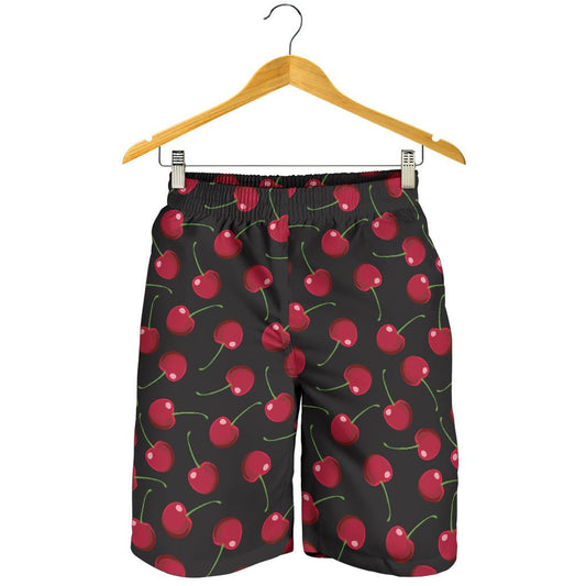 Cherry Black Background Mens Shorts-JTAMIGO.COM