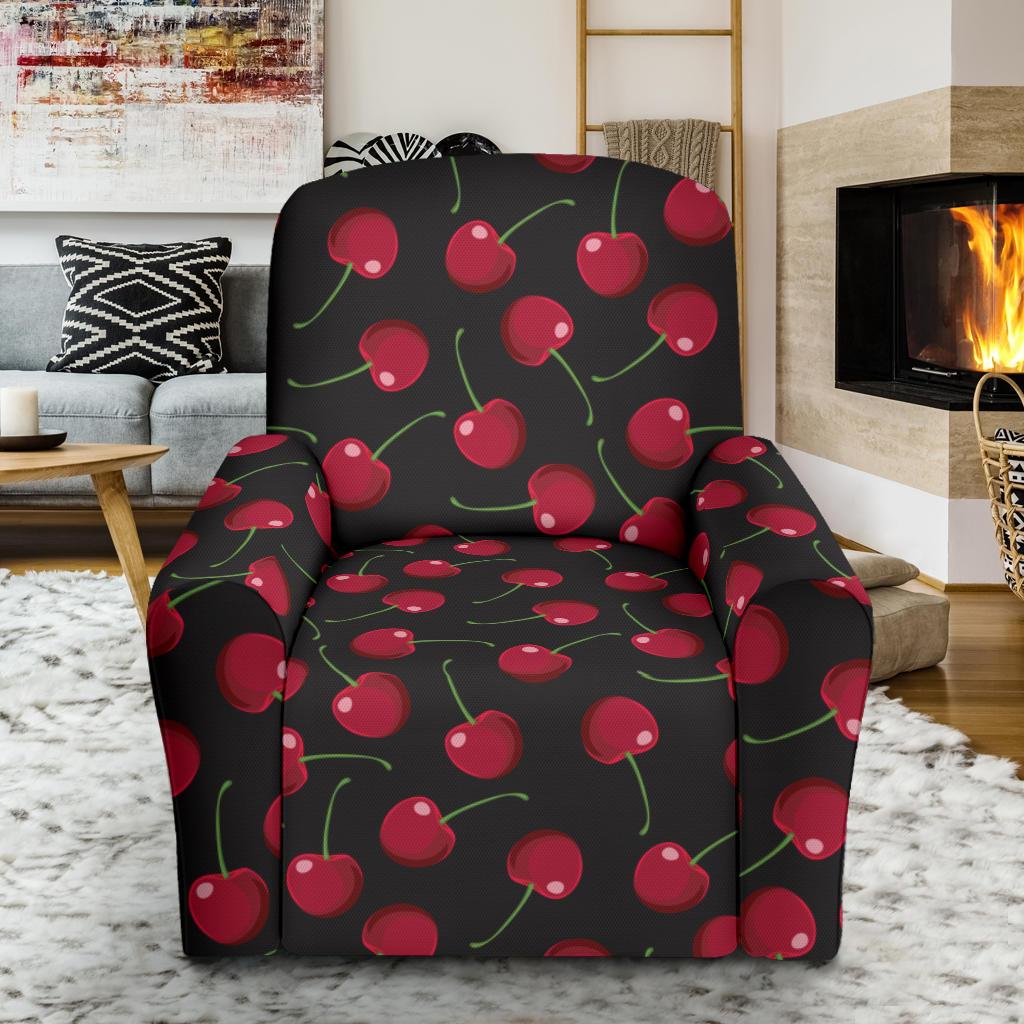 Cherry Black Background Single Sofa Slipcover -JTAMIGO.COM