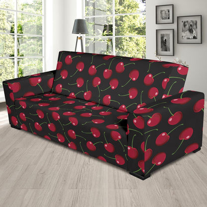 Cherry Black Background Sofa Slipcover-JTAMIGO.COM