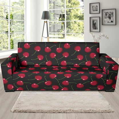 Cherry Black Background Sofa Slipcover-JTAMIGO.COM