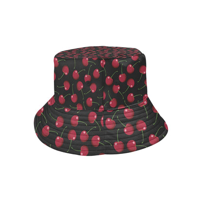 Cherry Black Background Unisex Bucket Hat