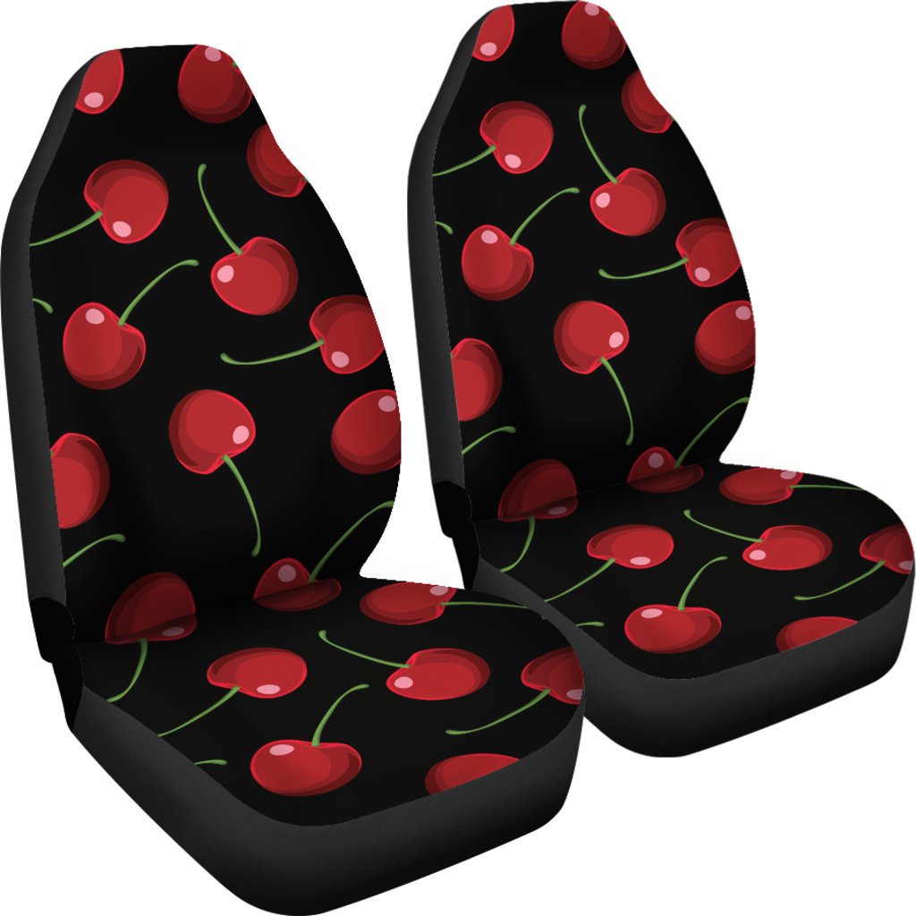 Cherry Black Background Universal Fit Car Seat Covers