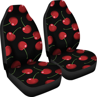 Cherry Black Background Universal Fit Car Seat Covers