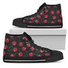 Cherry Black Background Women High Top Shoes