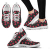 Cherry Black Background Women Sneakers Shoes