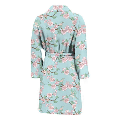 Cherry Blossom Pattern Print Design 02 Men Bathrobe-JORJUNE.COM