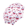 Cherry Cupcake Pink Pattern Automatic Foldable Umbrella