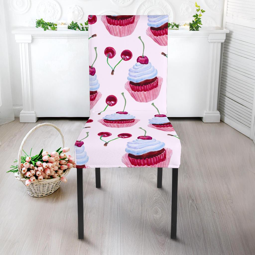 Cherry Cupcake Pink Pattern Dinning Chair Slipper-JTAMIGO.COM
