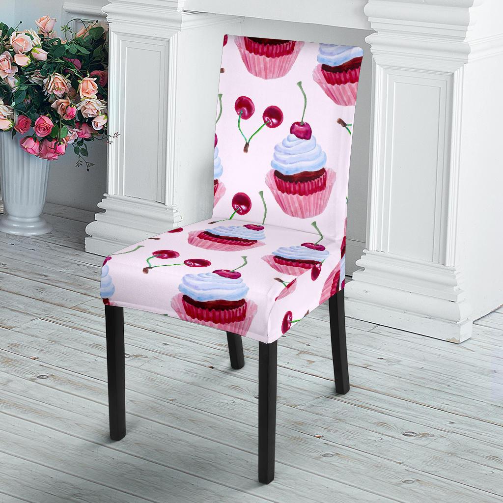 Cherry Cupcake Pink Pattern Dinning Chair Slipper-JTAMIGO.COM