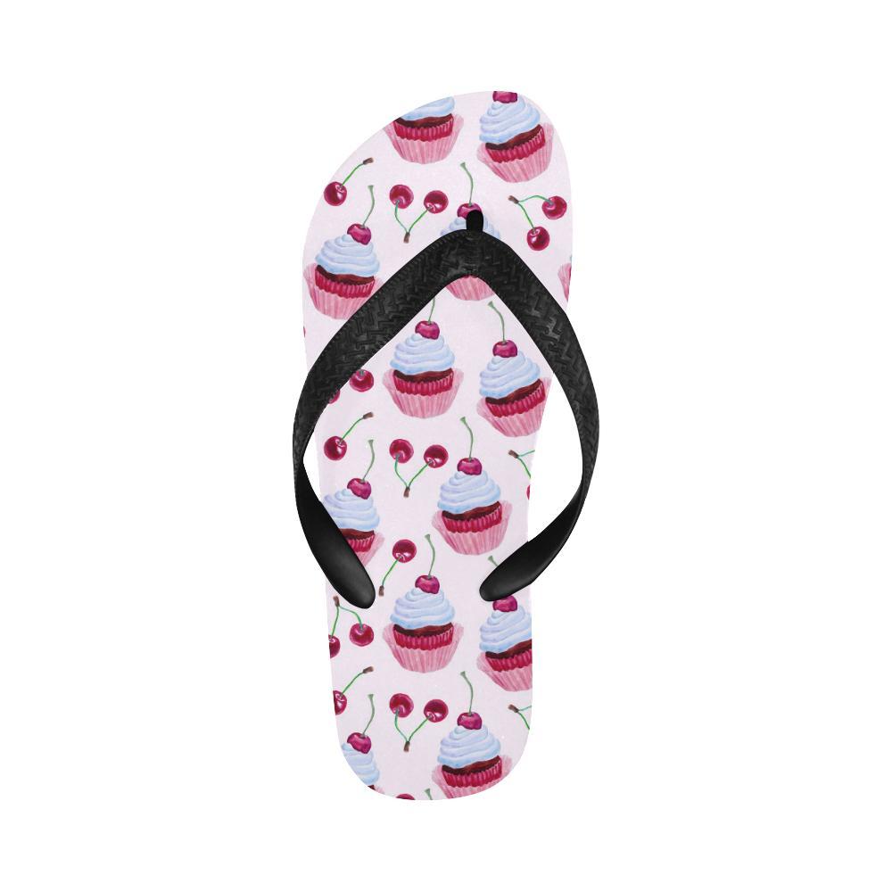 Cherry Cupcake Pink Pattern Flip Flops-JTAMIGO.COM