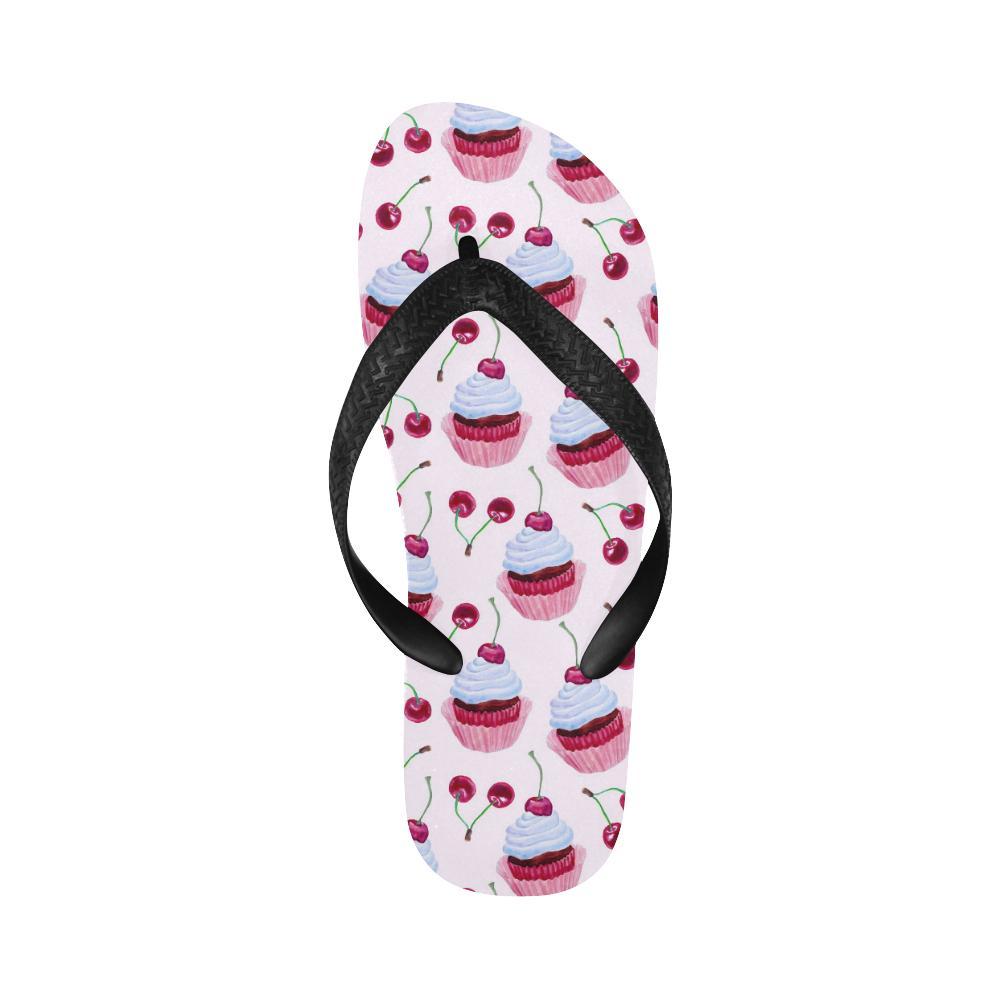 Cherry Cupcake Pink Pattern Flip Flops-JTAMIGO.COM