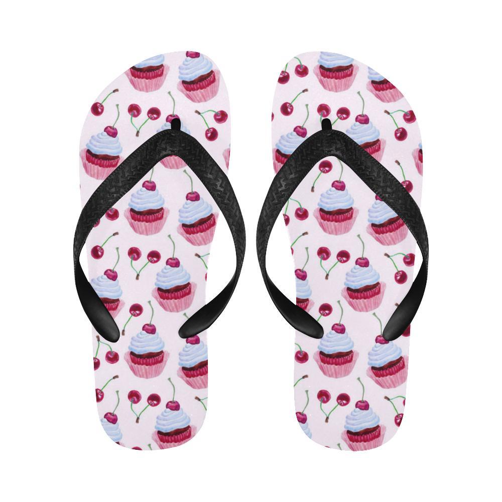 Cherry Cupcake Pink Pattern Flip Flops-JTAMIGO.COM