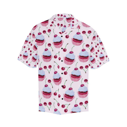 Cherry Cupcake Pink Pattern Men Aloha Hawaiian Shirt