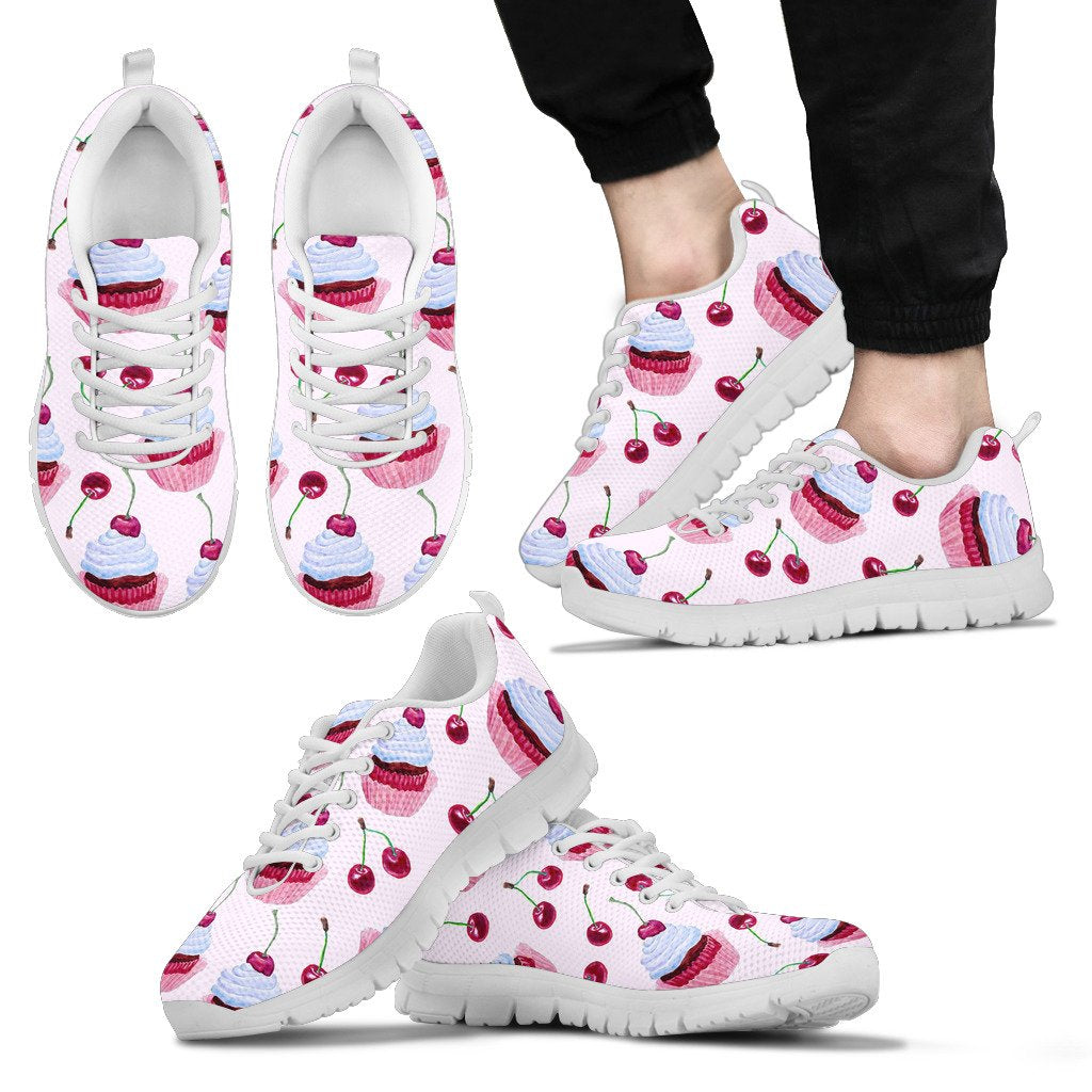 Cherry Cupcake Pink Pattern Men Sneakers Shoes