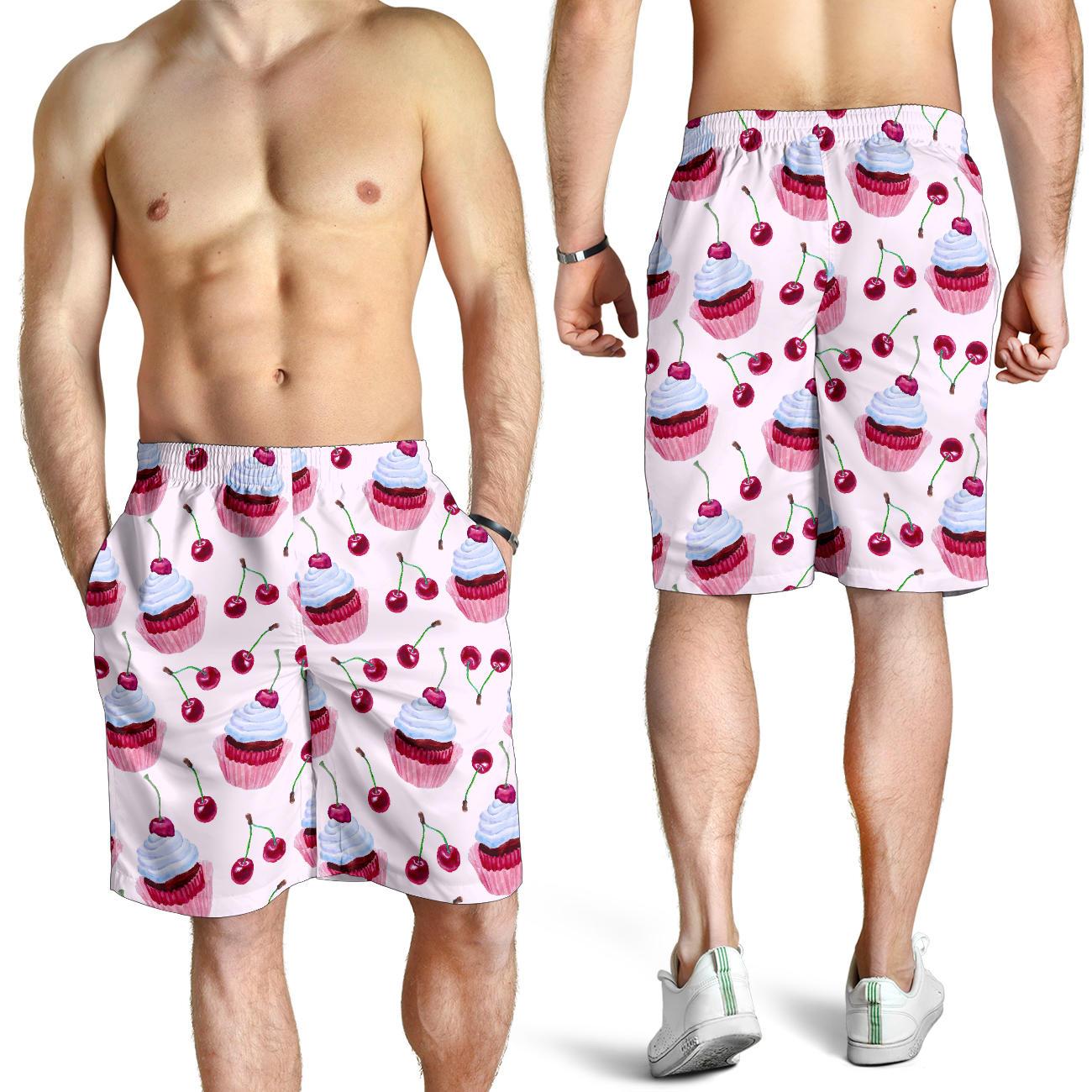 Cherry Cupcake Pink Pattern Mens Shorts-JTAMIGO.COM