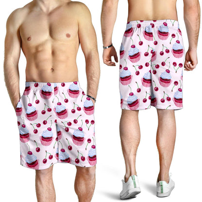Cherry Cupcake Pink Pattern Mens Shorts-JTAMIGO.COM