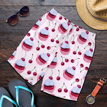 Cherry Cupcake Pink Pattern Mens Shorts-JTAMIGO.COM