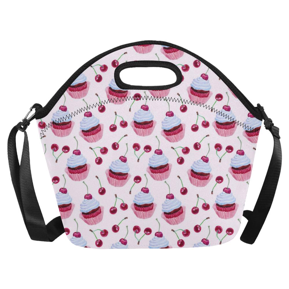 Cherry Cupcake Pink Pattern Neoprene Lunch Bag (Model 1669)(Large)-JTAMIGO.COM
