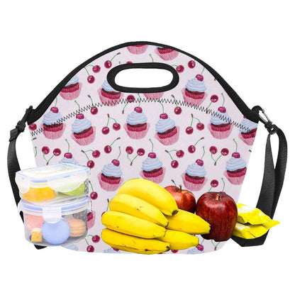 Cherry Cupcake Pink Pattern Neoprene Lunch Bag (Model 1669)(Large)-JTAMIGO.COM