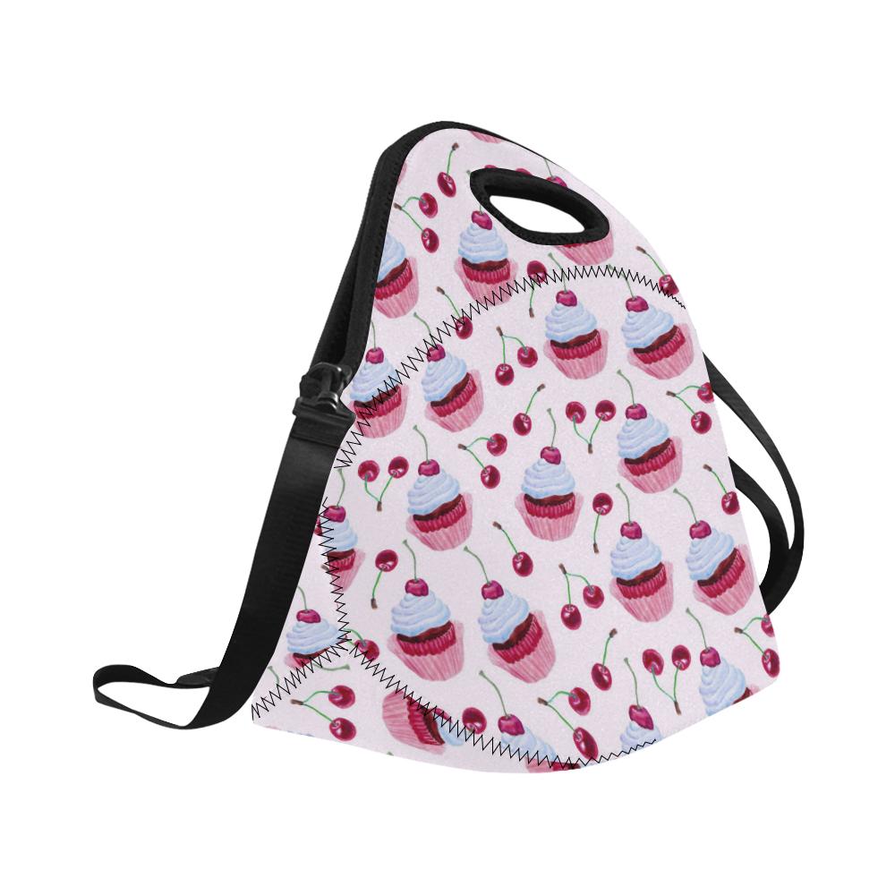 Cherry Cupcake Pink Pattern Neoprene Lunch Bag (Model 1669)(Large)-JTAMIGO.COM