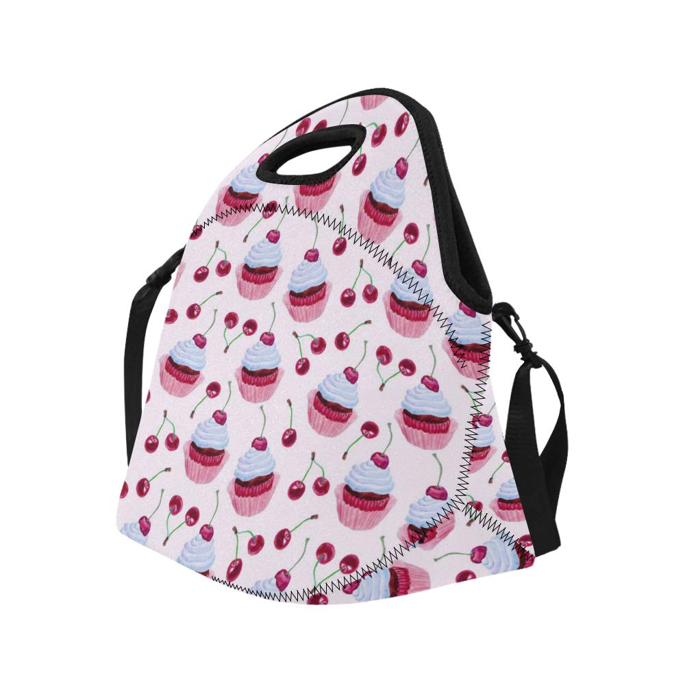 Cherry Cupcake Pink Pattern Neoprene Lunch Bag (Model 1669)(Large)-JTAMIGO.COM